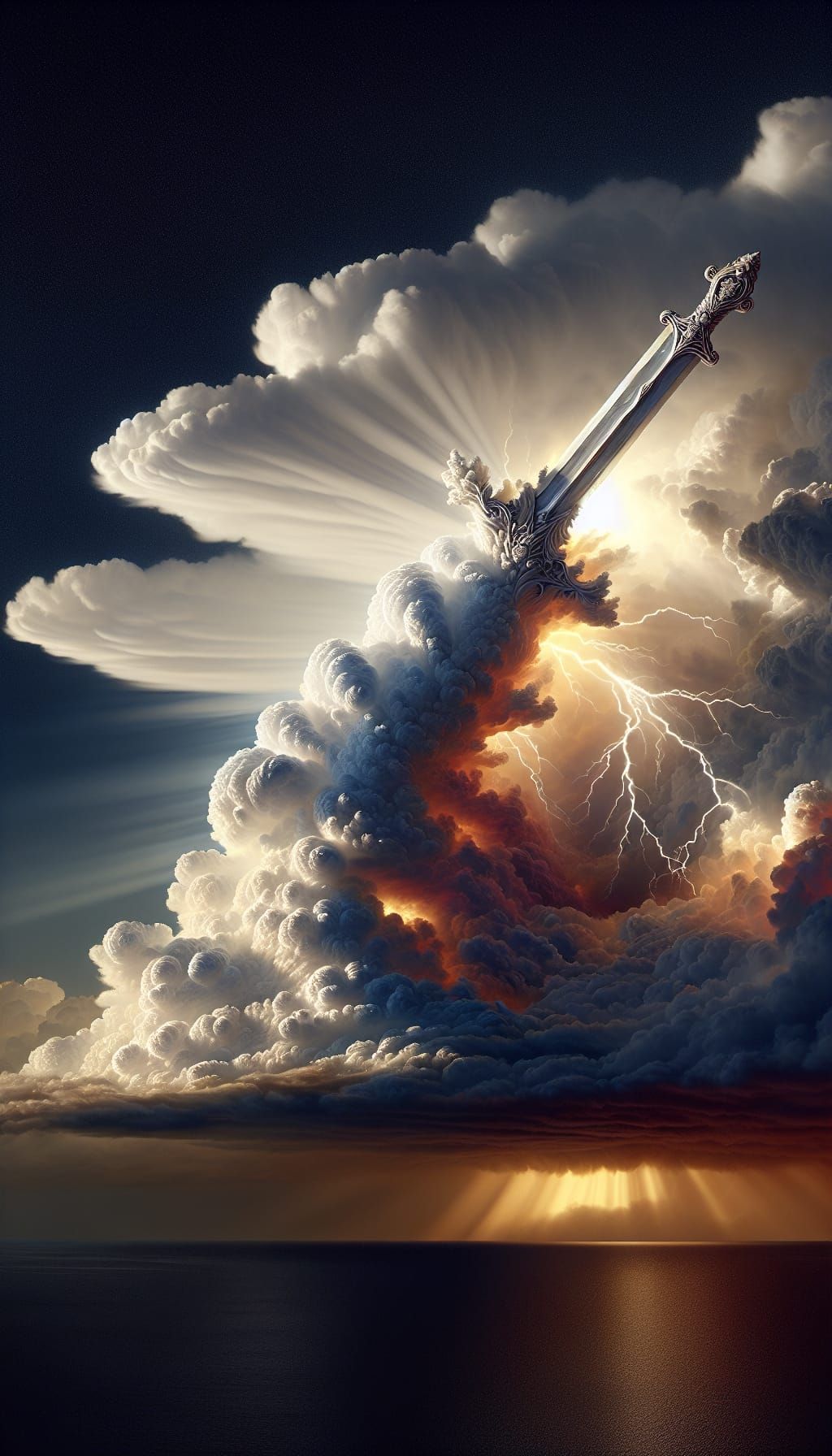 The cloud sword stirs a storm  by @Tiny Pearl Cat