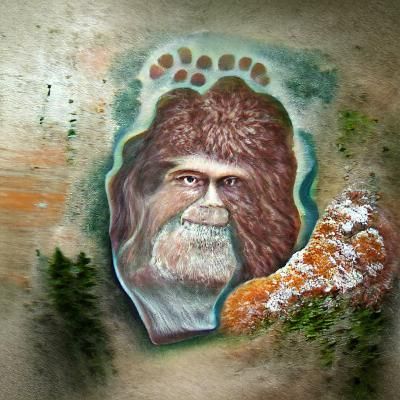 Bigfoot fresco portrait