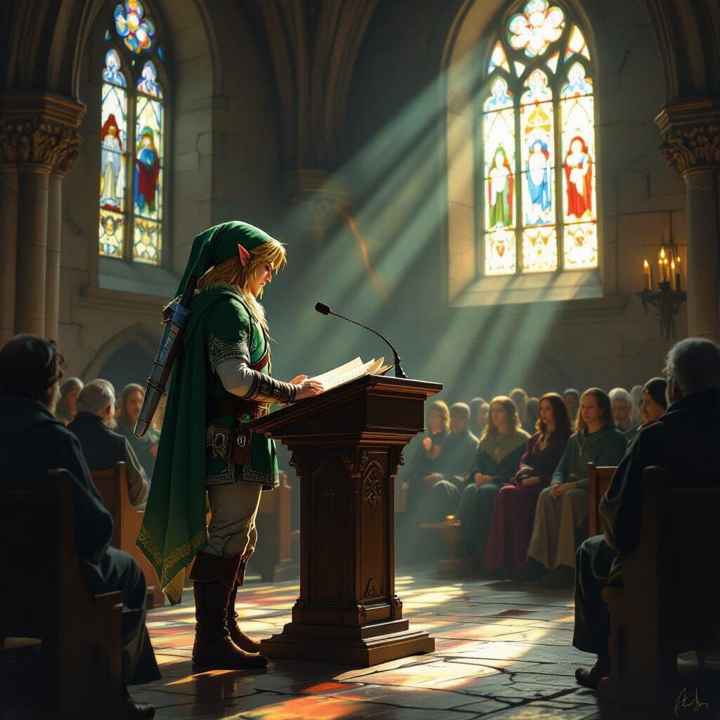 Link starts sharing a message about his travels with the congregation at an ancient Christian church.