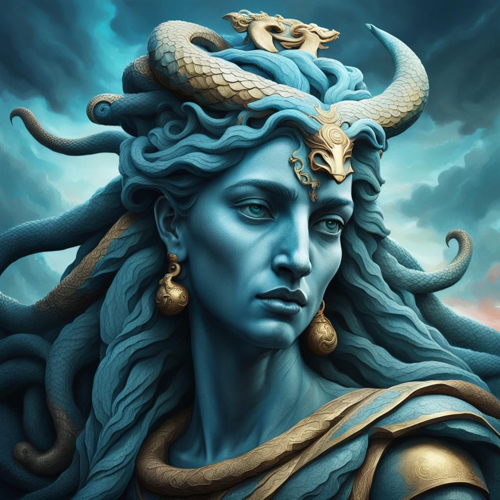 Huge statue of Eris, the goddess of discord and chaos