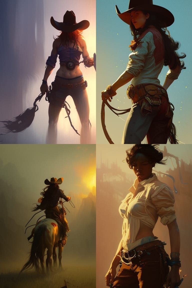 Cowgirl a masterpiece, 8k resolution, dark fantasy concept a...