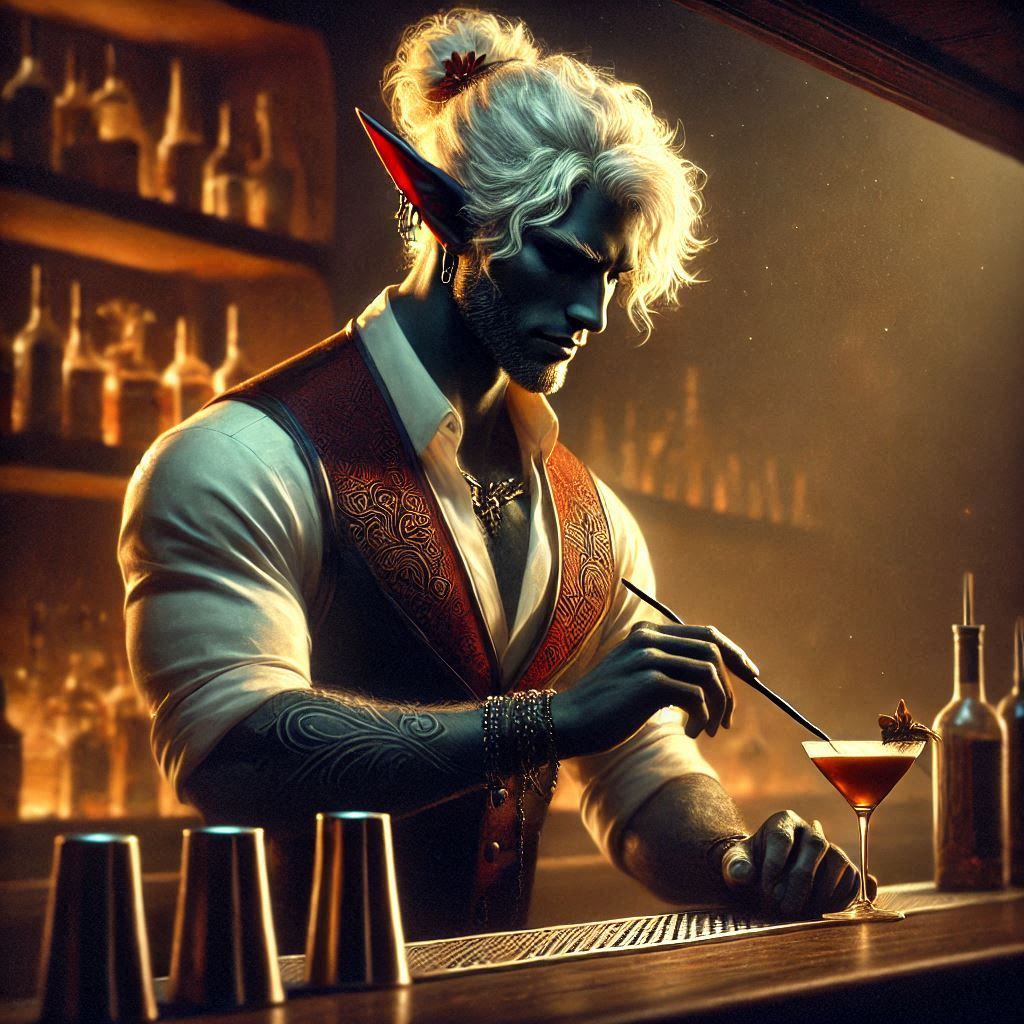 The drow bartender