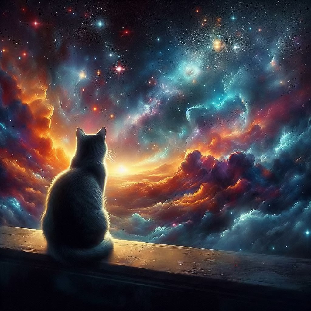 Cat staring into the void