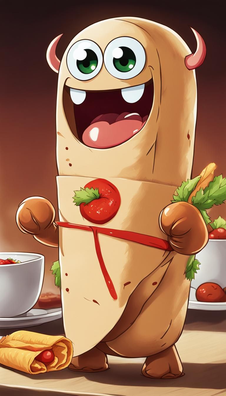 Chiqo the Taquito monster  by @Aqualemonade 