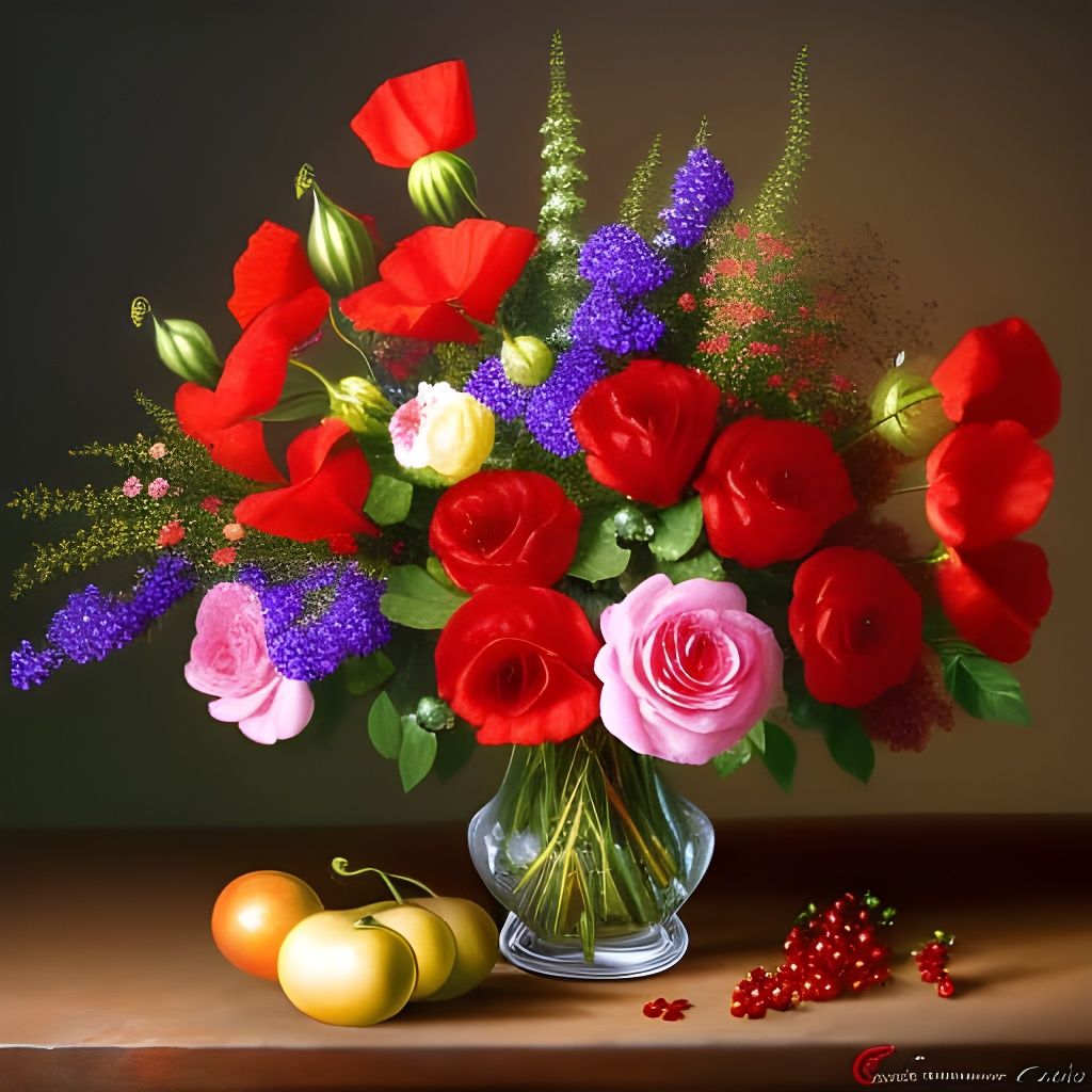 Still life floral arrangement