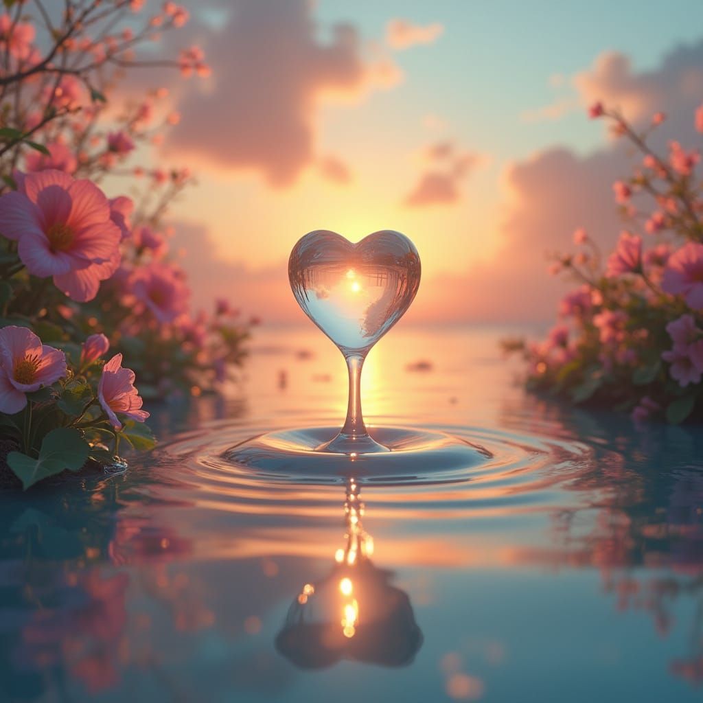 A heart-shaped drop of water  by @NOAM 