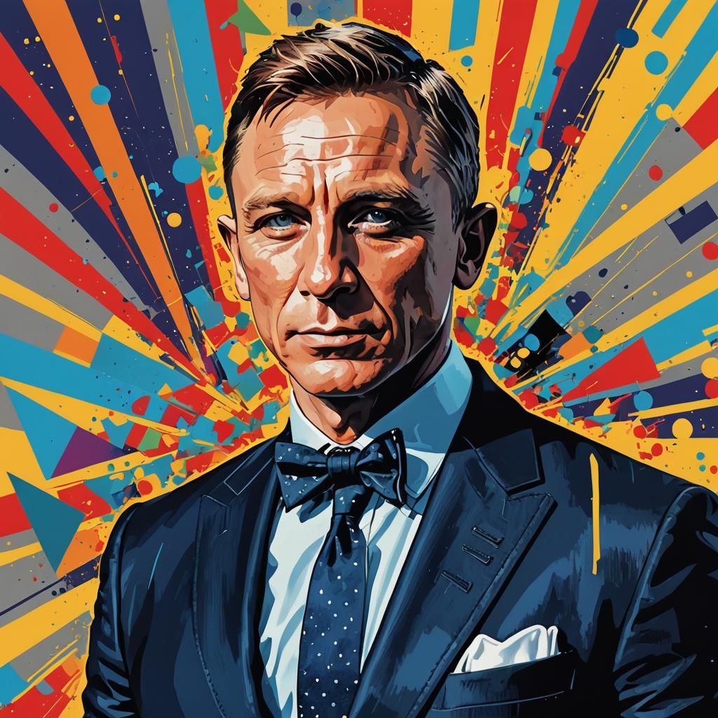 Daniel Craig in suit with bowtie