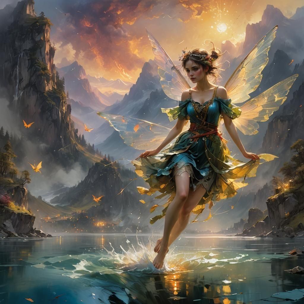 Beautiful fairy fly on water  by @Calvin Low