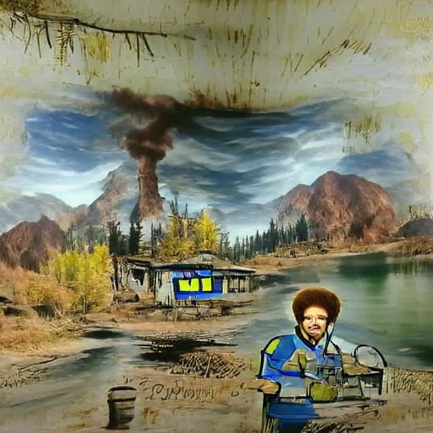 Bob Ross Paints a volcano. - AI Generated Artwork : r/nightcafe