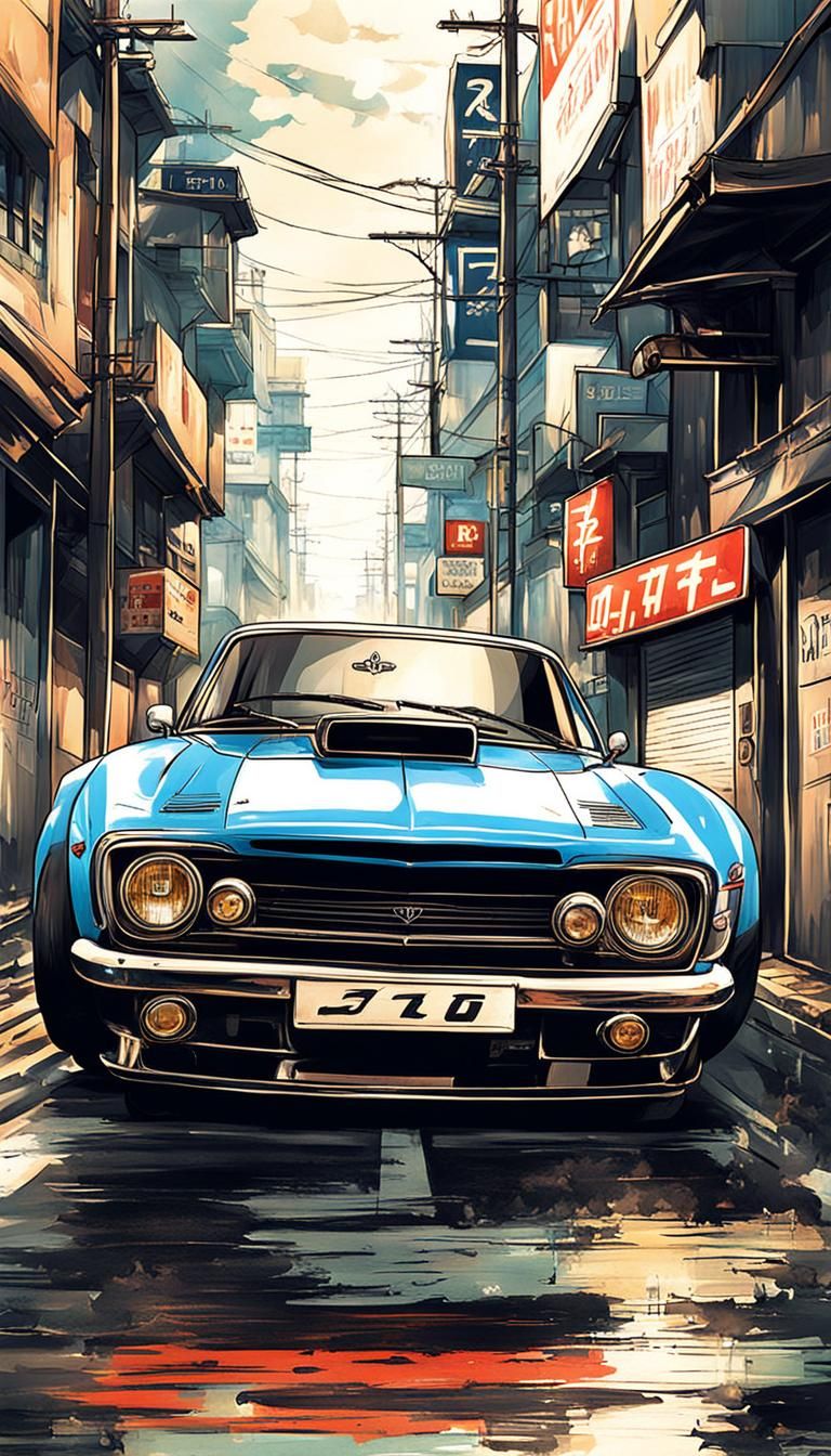 Vintage illegal street racing car
