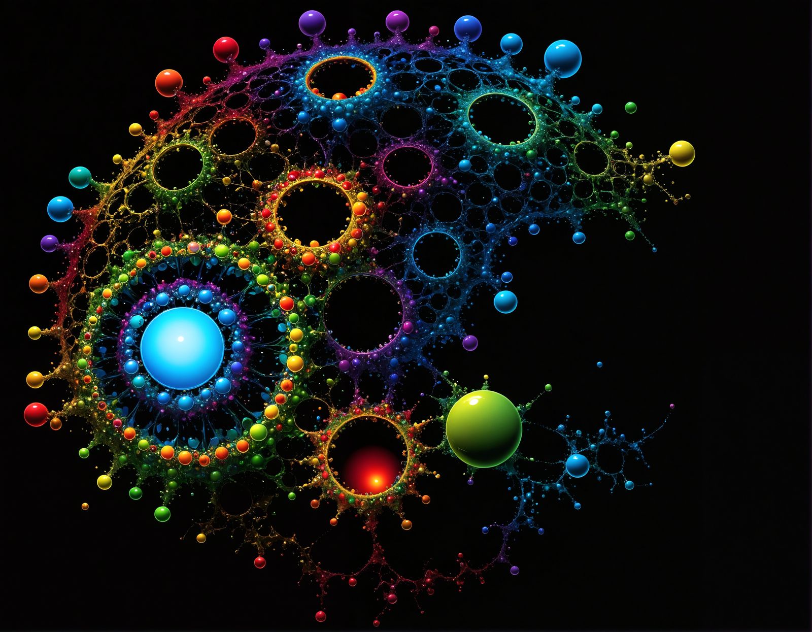 Brilliant Rainbow colored all hues and shades,  Filigreed an...