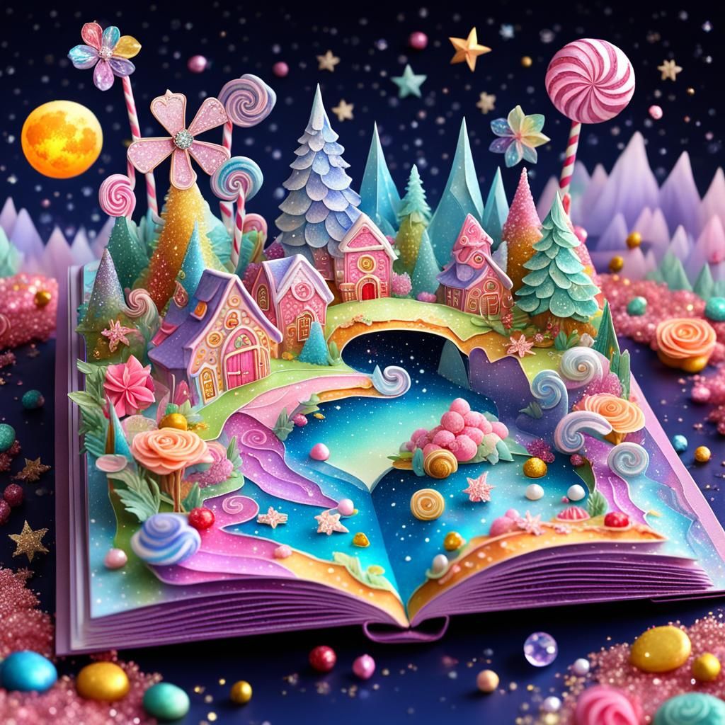 Pop up book candy land - AI Generated Artwork - NightCafe Creator