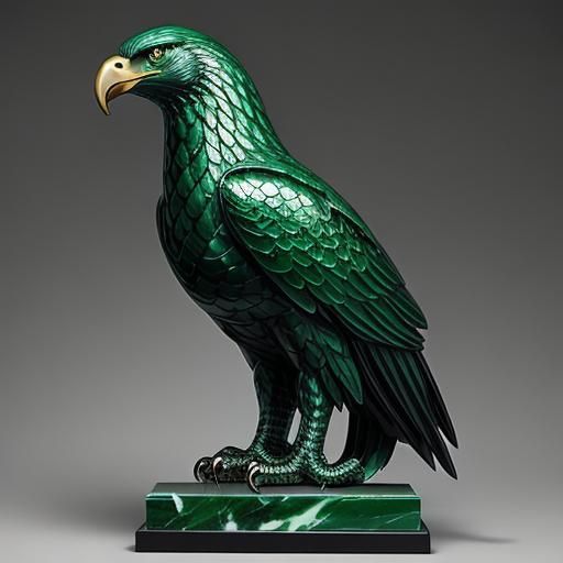 Sculpture of a Jade Eagle AI Generated Artwork NightCafe Creator