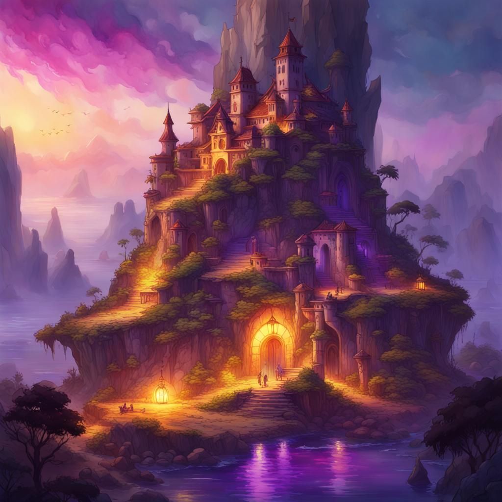 Mysterious vibrant watercolor island - AI Generated Artwork - NightCafe ...