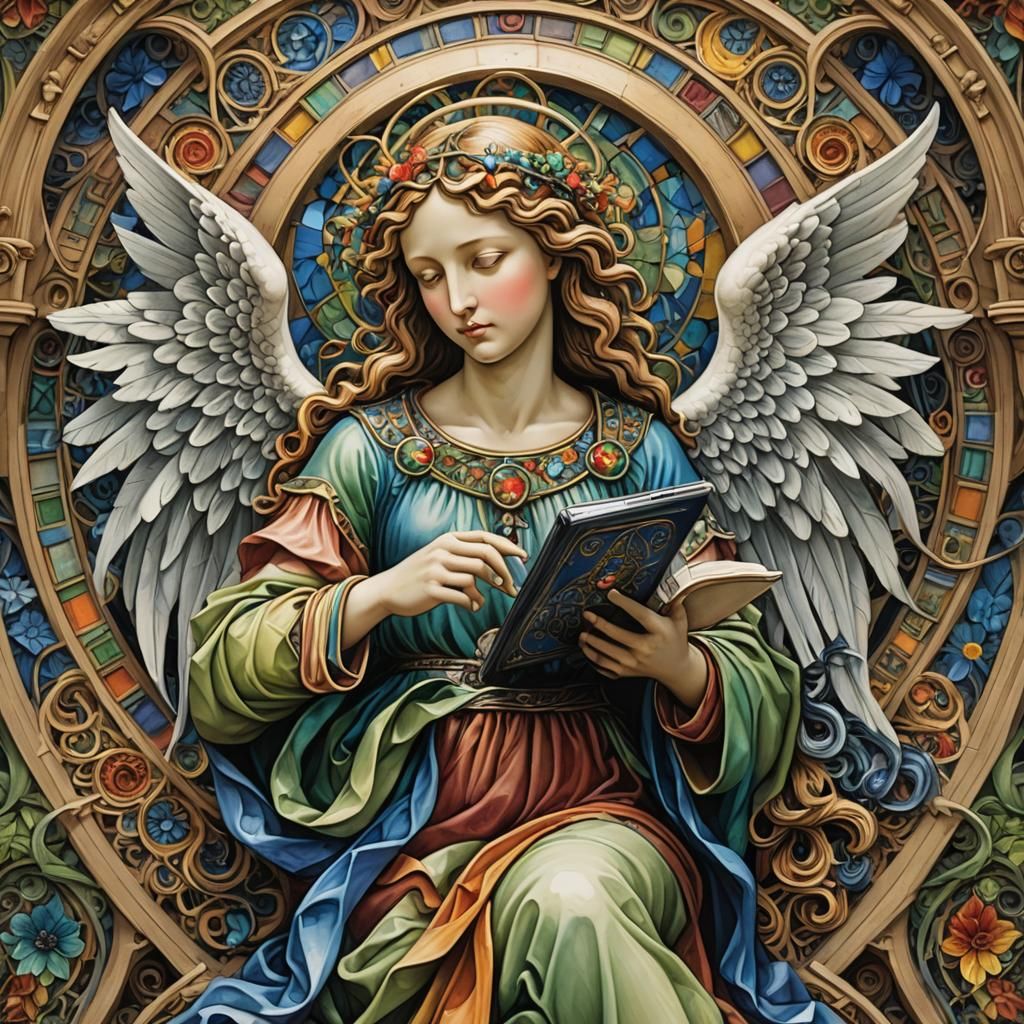 Angel with tablet
