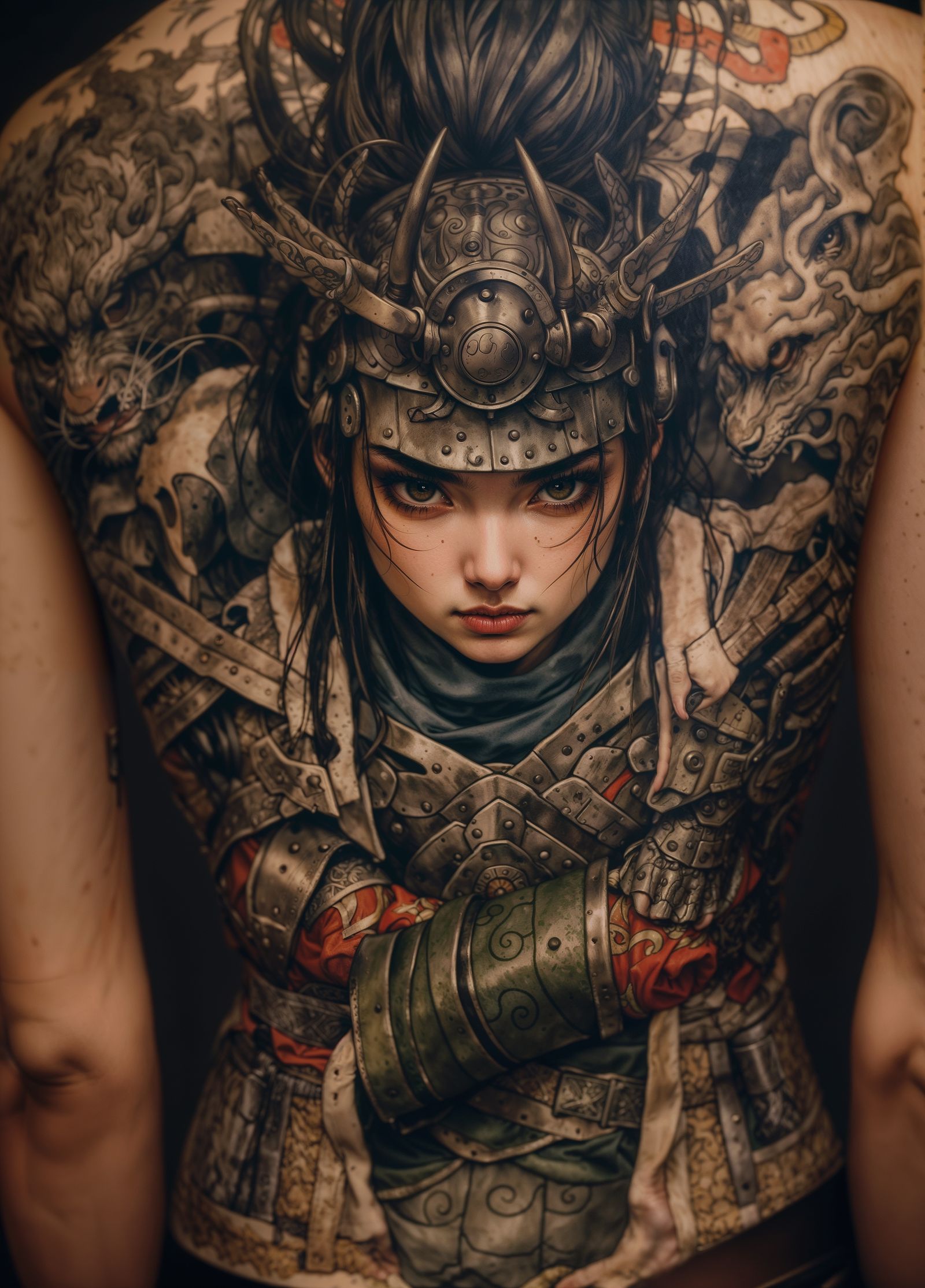 Samurai Back Tattoo