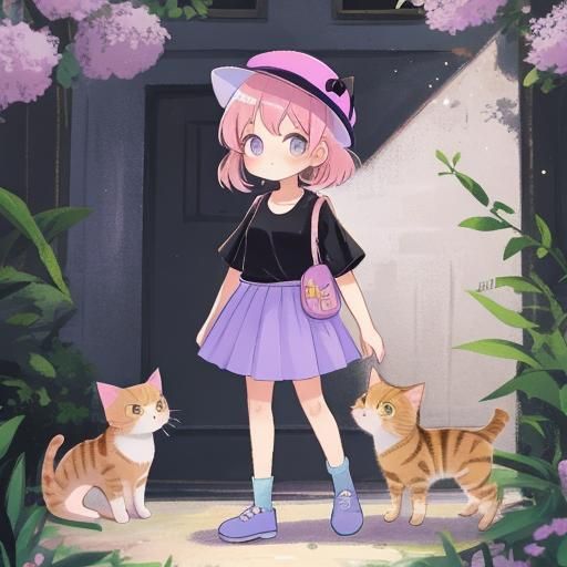 girl with pink hair