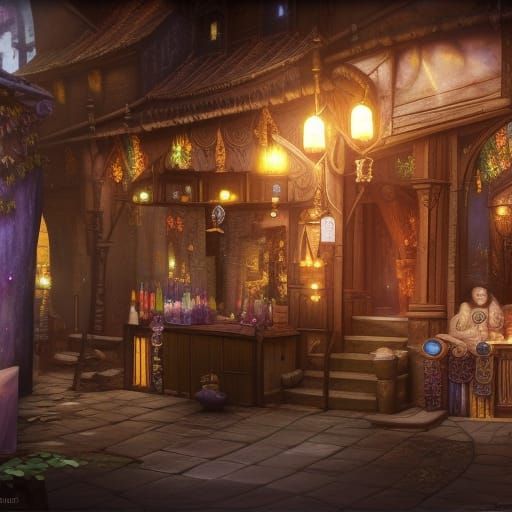 Beauty Salon, outside, Medieval, Fantasy
