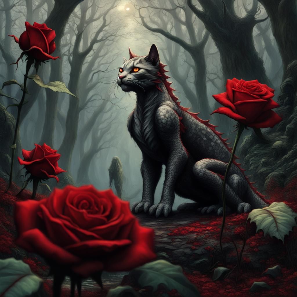 (linear t: 1.3) of a anthro hybrid between a cat and a drago...