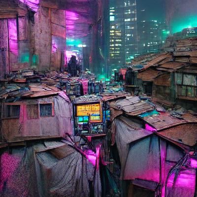 Cyberpunk Slums   AI Generated Artwork   NightCafe Creator