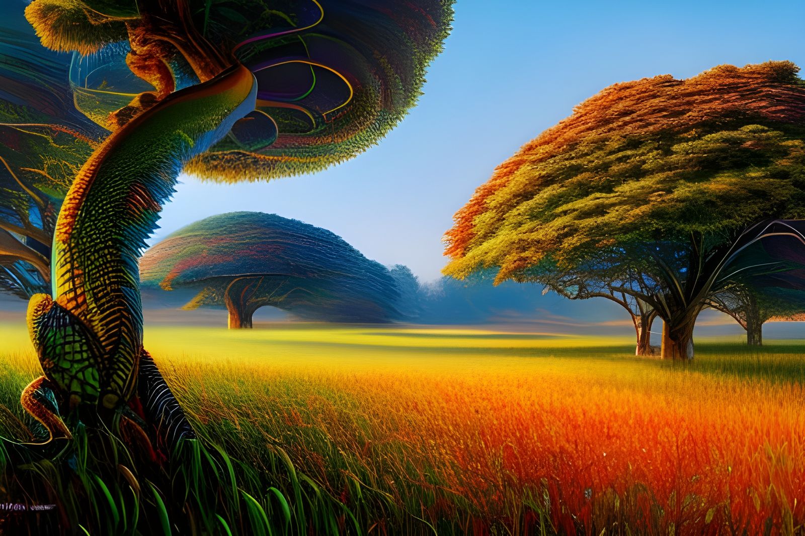 Psychodelic Iguana inspired Lizardscape  by @Karen Ridley