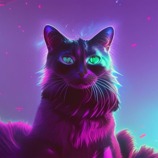 synthwave kitty 2 - AI Generated Artwork - NightCafe Creator