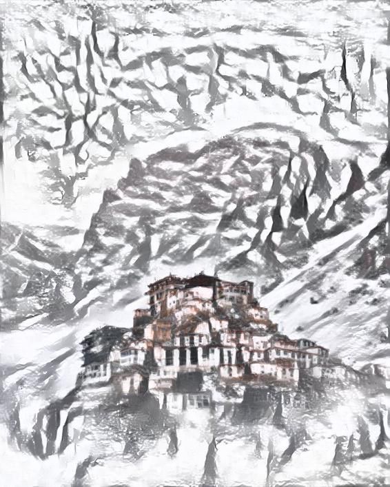 snow village painting