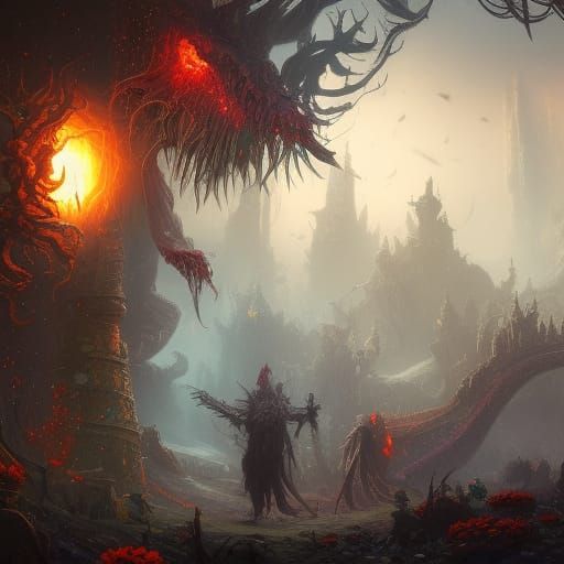 Dead Head Magic Mushrooms in Detailed Matte Painting