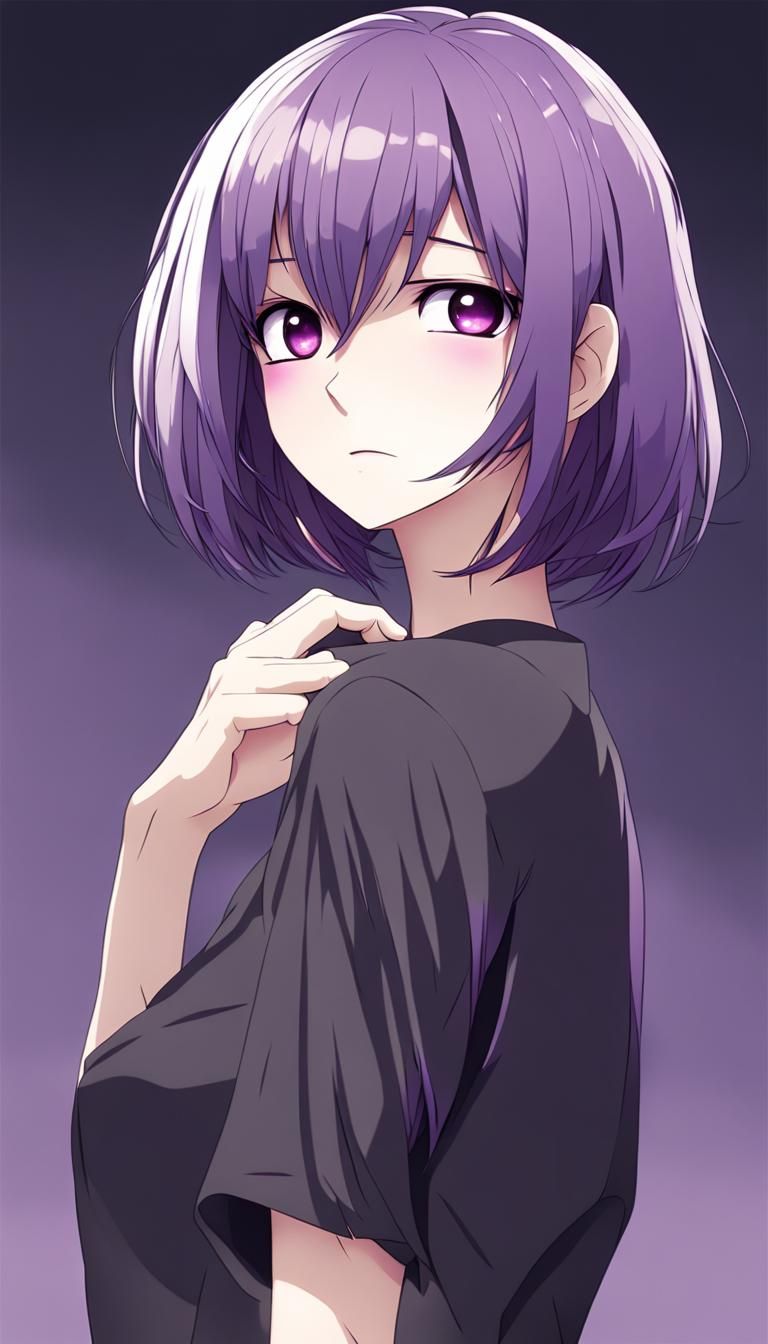 Anime girl blushing - AI Generated Artwork - NightCafe Creator