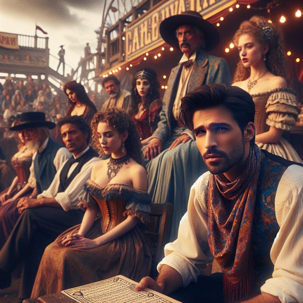 handsome owner of popular traveling carnival, agreed to shelter her friends as Fortune Tellers  by @EL