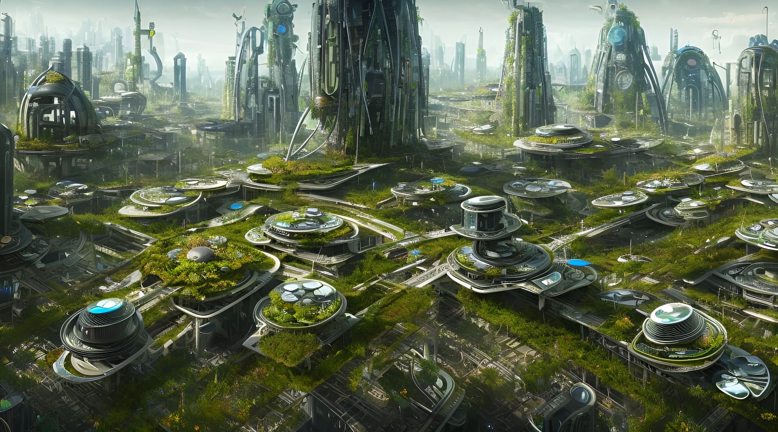 Futuristic Solarpunk Metropolis in Hyperrealistic Detail