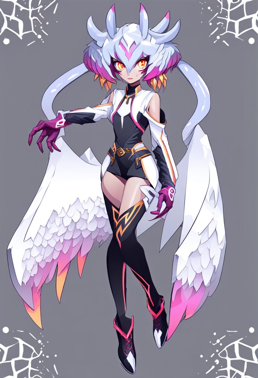 Light hot girl style monster girl character with tentacle