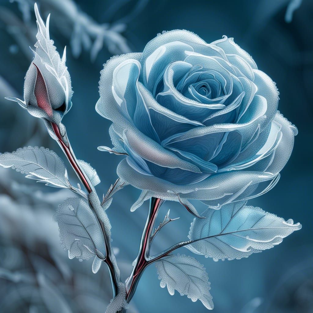Frozen blue rose  by @Bephers
