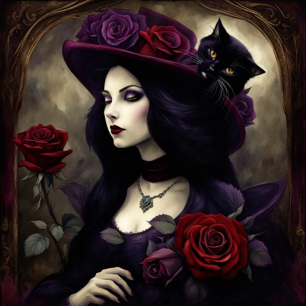 Goth with a Cat