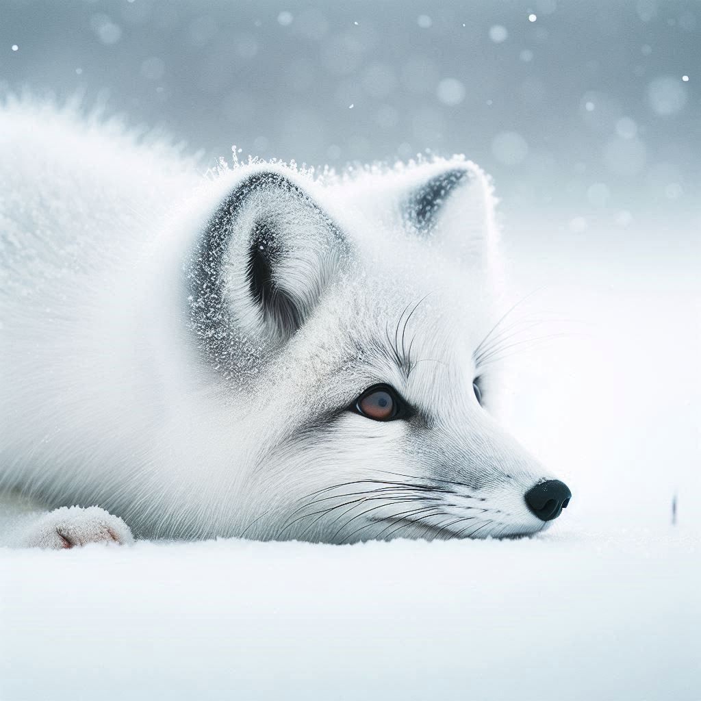 Arctic fox on the prowl