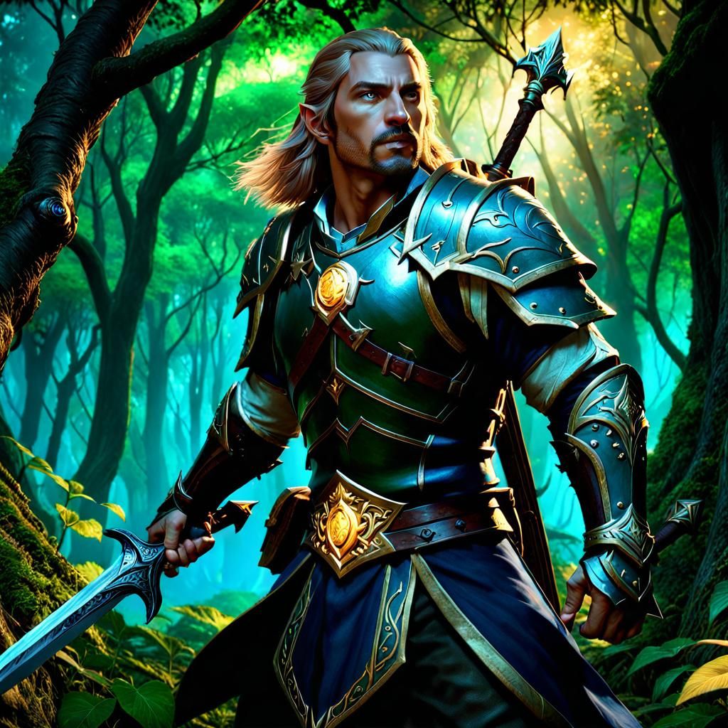 Rodon, the powerful male half elf warrior - AI Generated Artwork ...