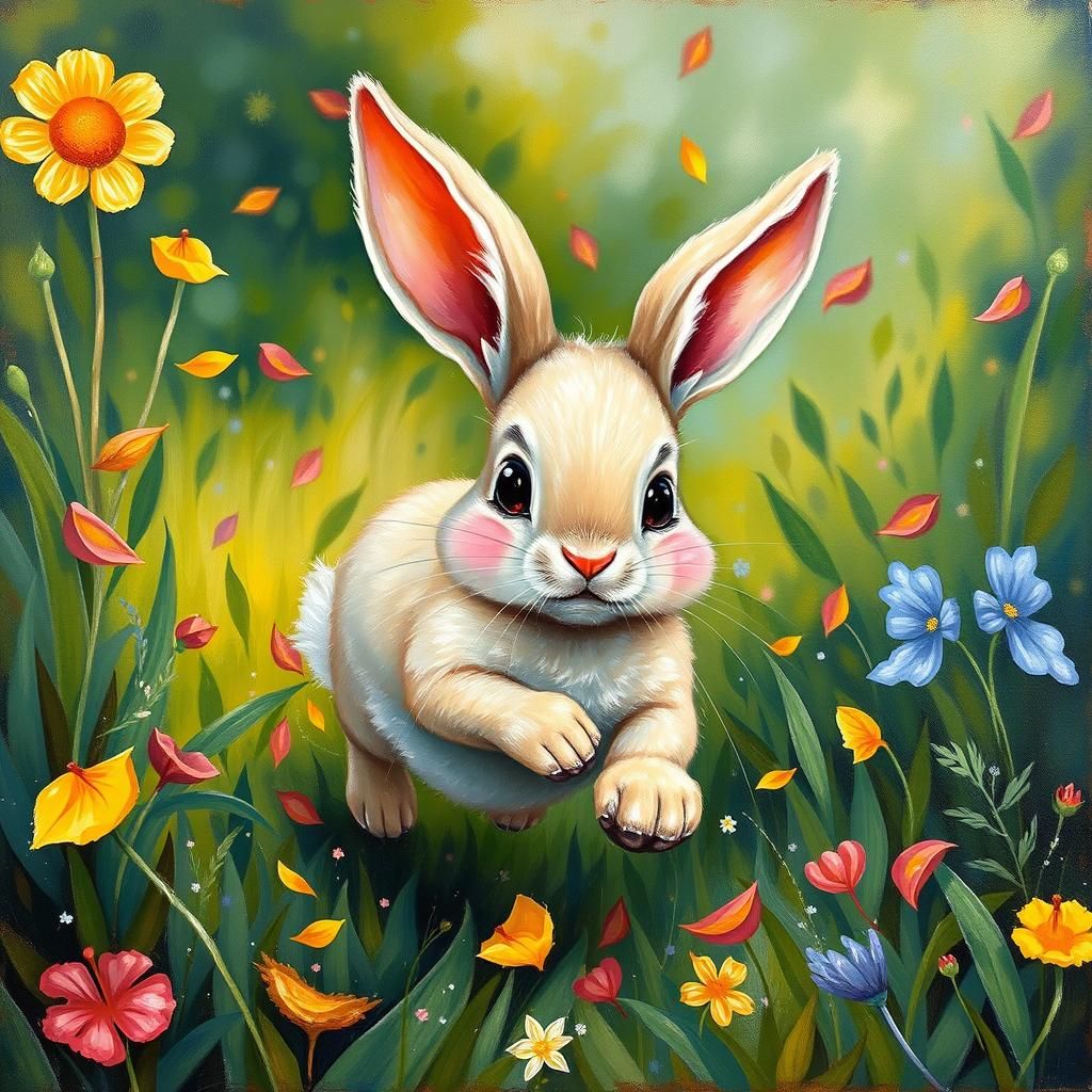 Hopping bunny  by @nonaivo