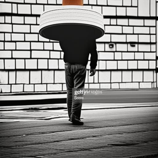 Man with lampshade for a head walking down the street (Getty Images