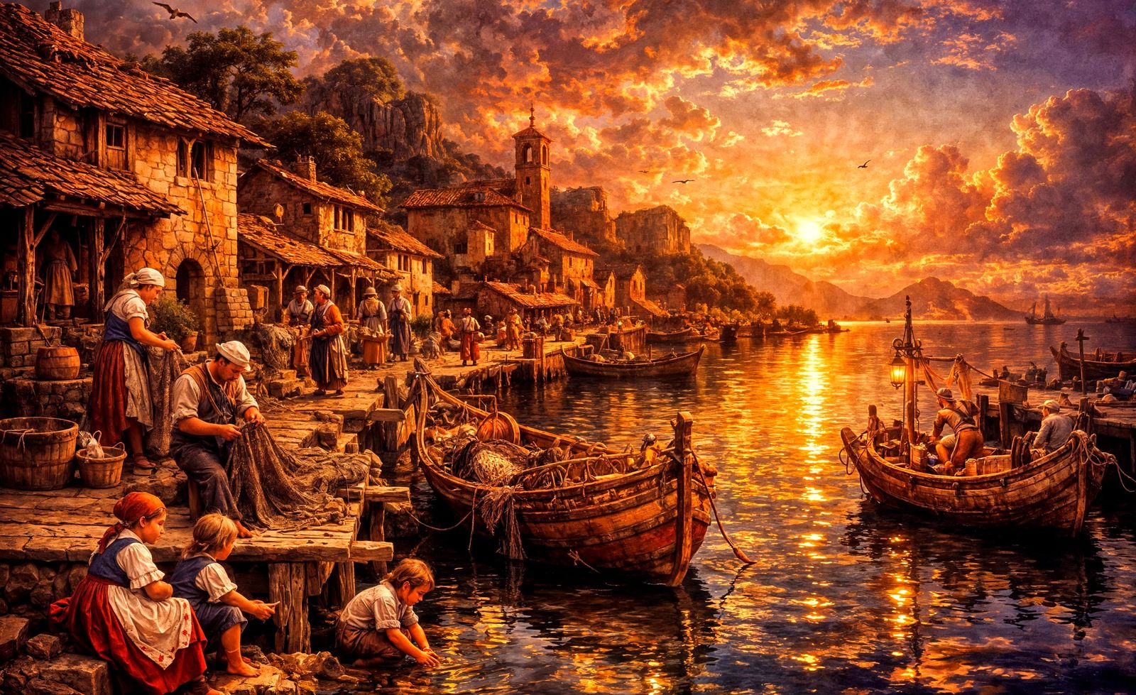 rustic fishing village