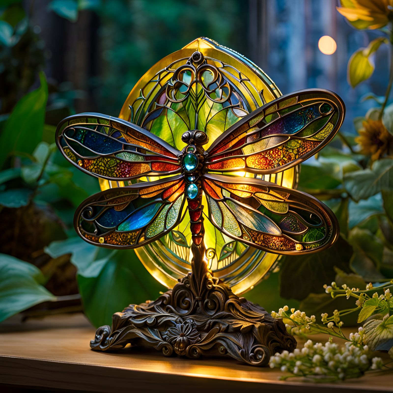 Stained Glass Dragonfly Nightlight  by @Username_Already_Taken