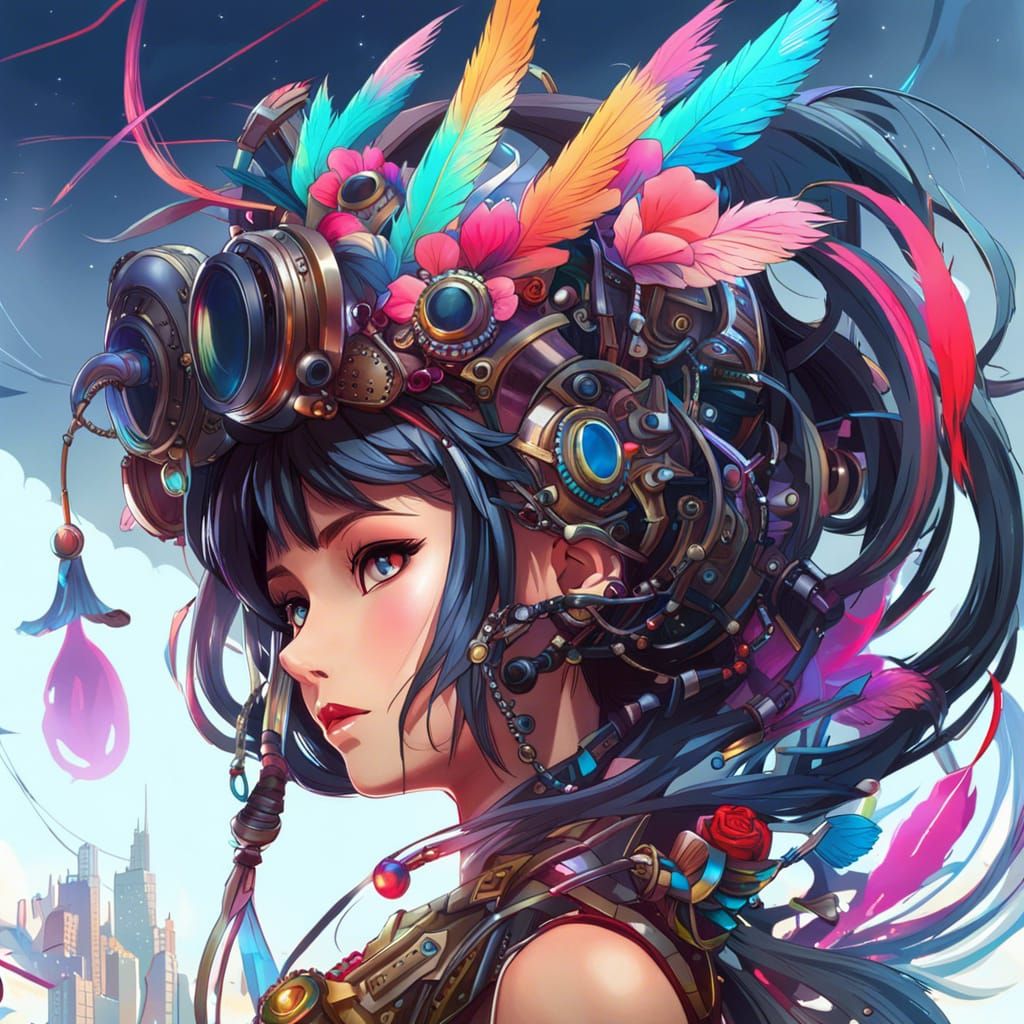 Future Headdress - AI Generated Artwork - NightCafe Creator