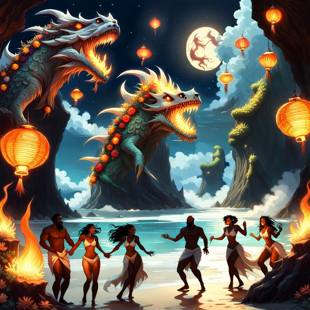 The Call Of The Sea Banshee-Dragons At The Wiccan Moonlight Beach Party!!!!!  by @UmeHermana 