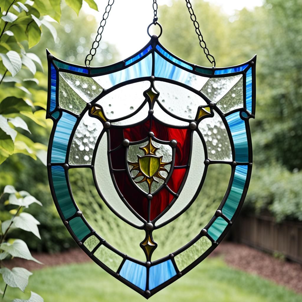 stained glass shield AI Generated Artwork NightCafe Creator