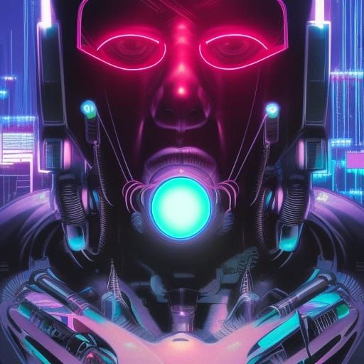 Neon Cyborg - AI Generated Artwork - NightCafe Creator