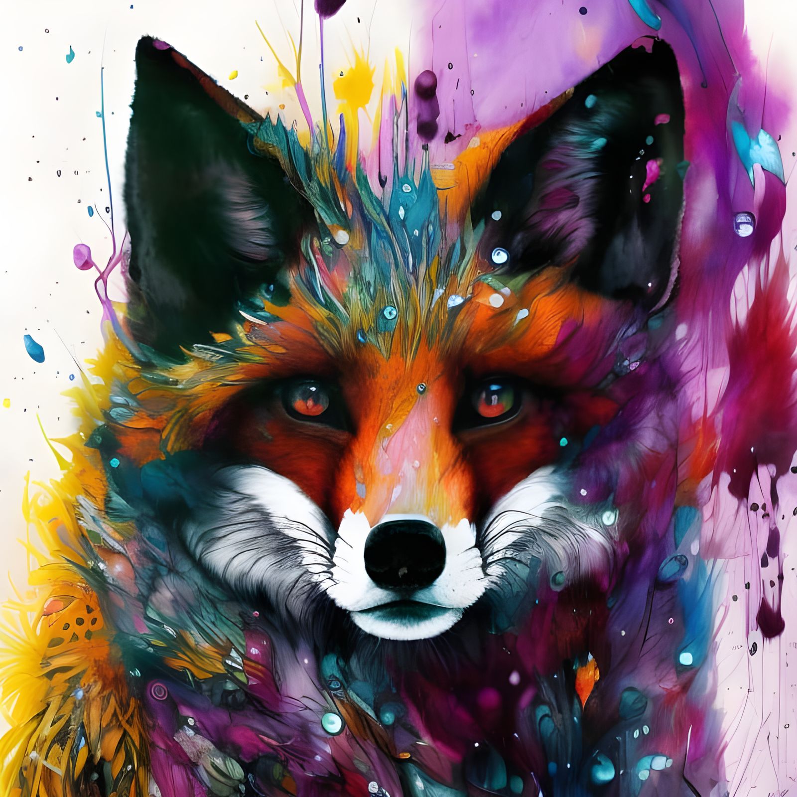 Purple portrait of a fox