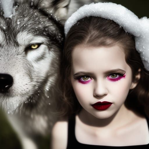 Gray Wolf and Little Red Riding Hood