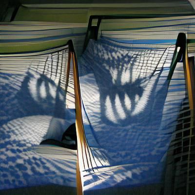 Shadows watching you sleep in a hammock 