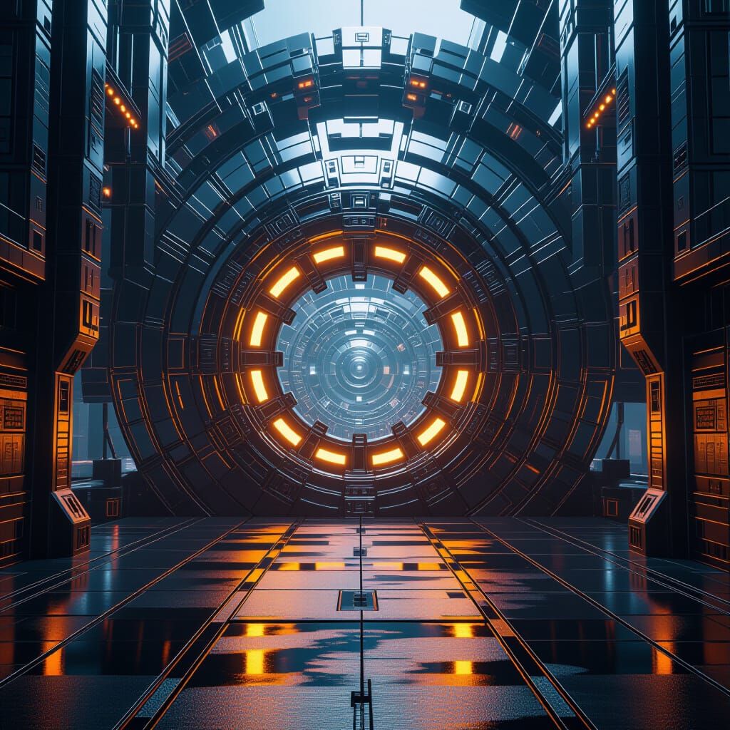 Haunted Rainbow Castle with Intricate Sci-Fi Details