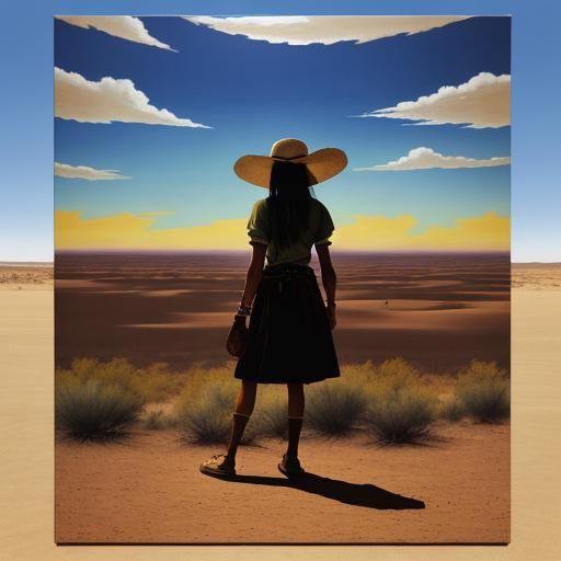 The desert stretches far and wide,
A canvas painted dry.
The...