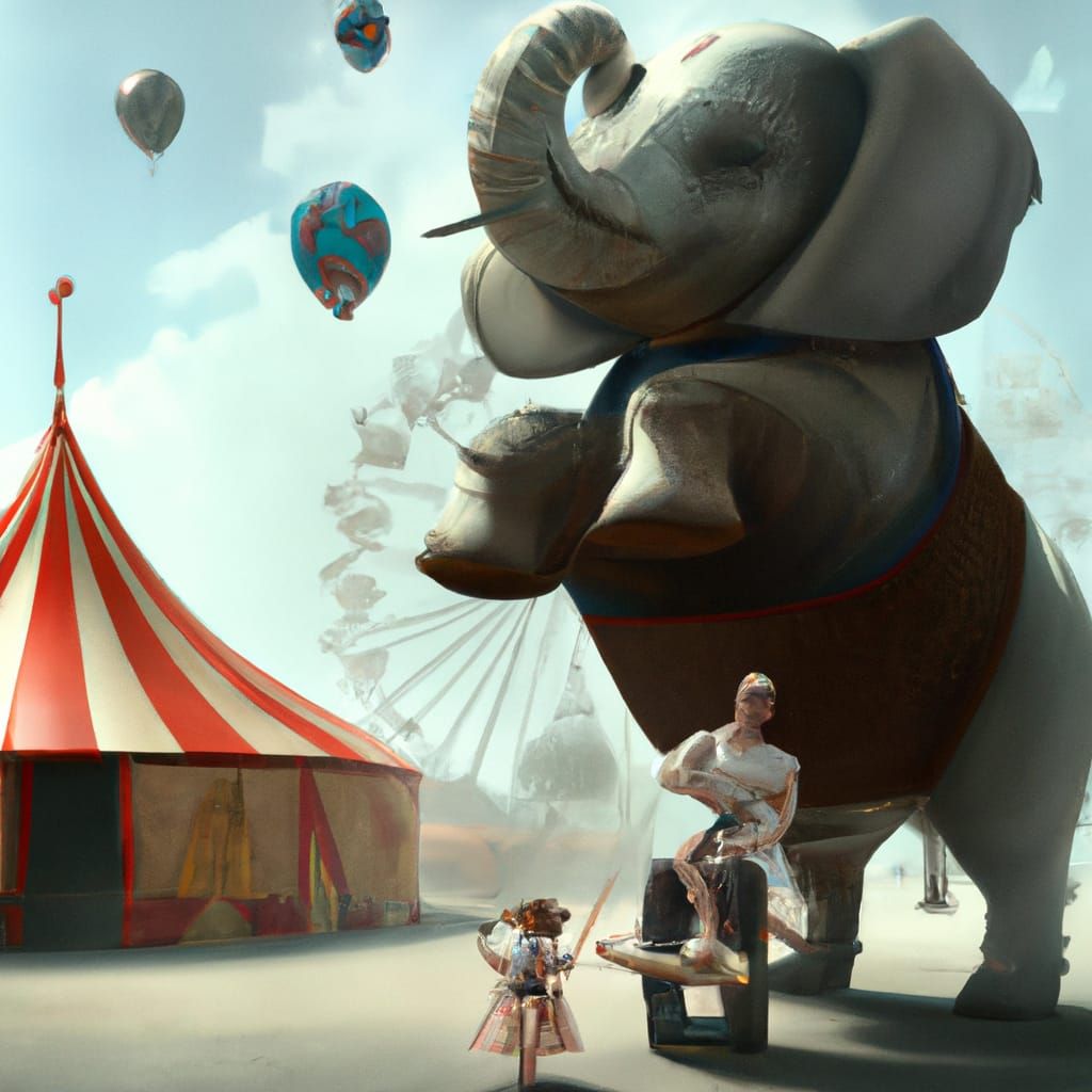 Beautiful Circus Artist in Digital Illustration Style